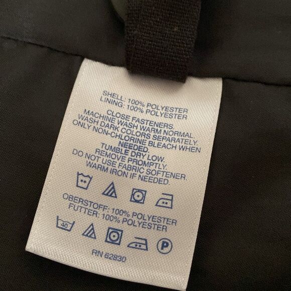 Lands’ End Black Long Sleeve Button Zip Hoodie Lightweight Spring Jacket Size M - Picture 14 of 16